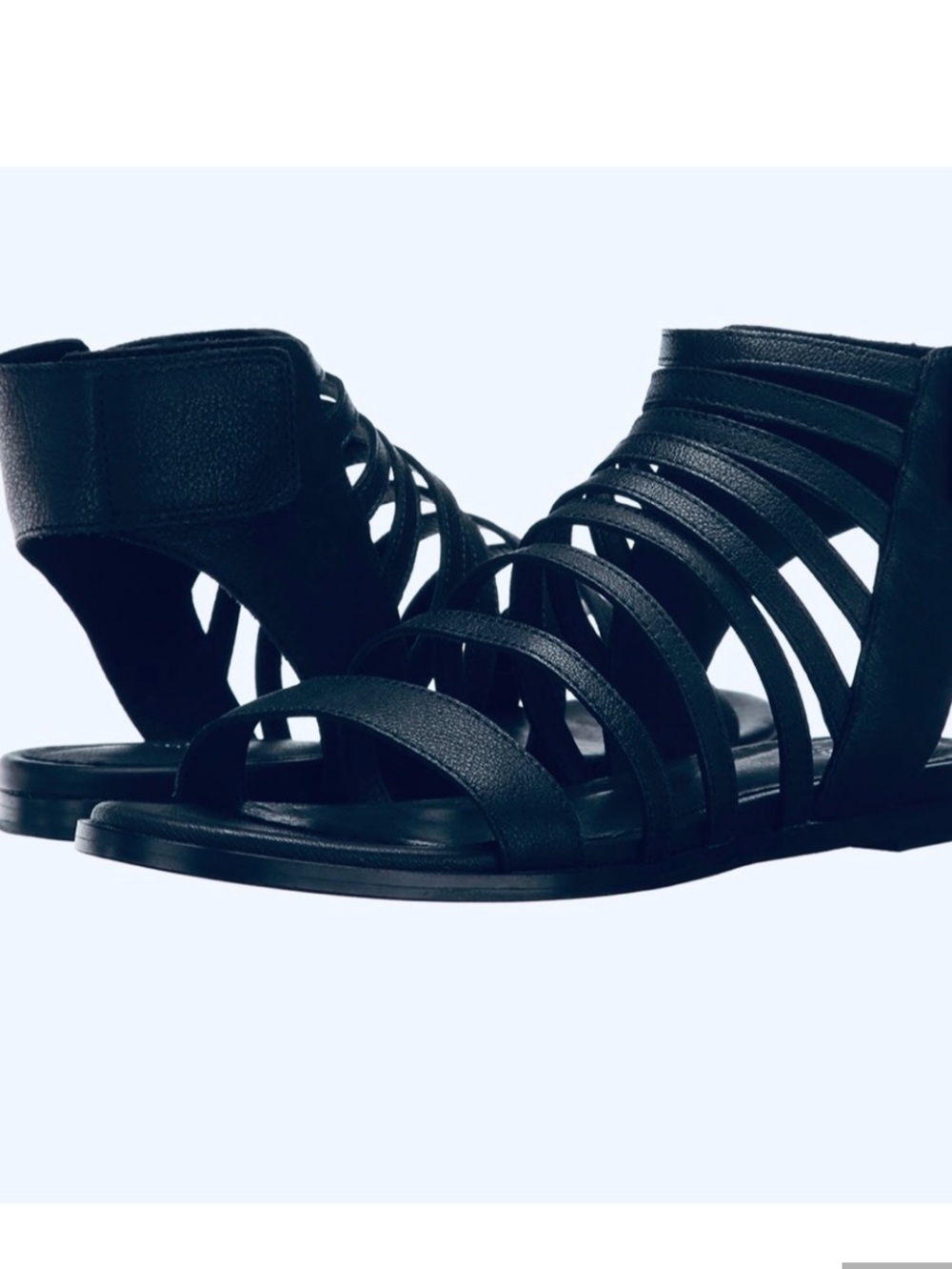 Eileen Fisher Otto Black Strappy Gladiator Sandals